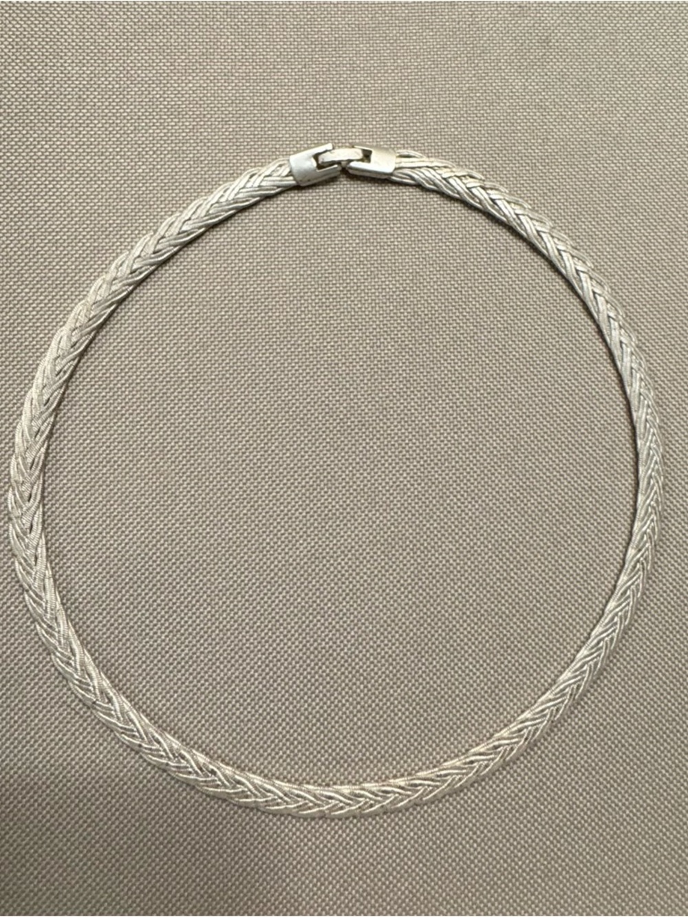 Sterling Silver Braided Collar Necklace - Silver Plated